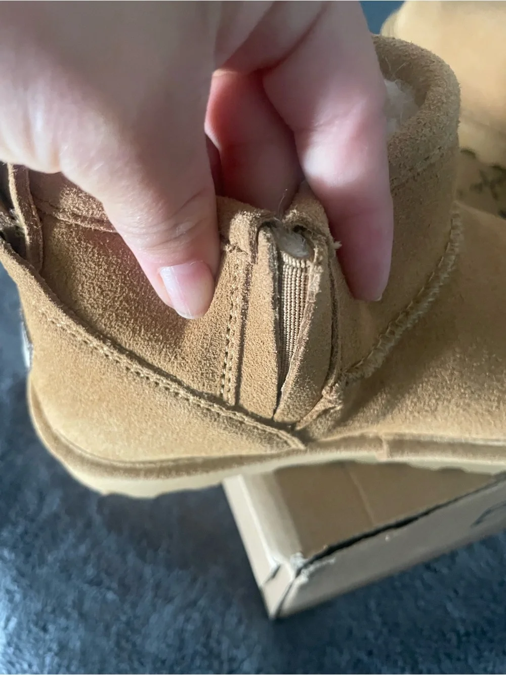BearPaw Kids Tan Suede Short Shearling Boots